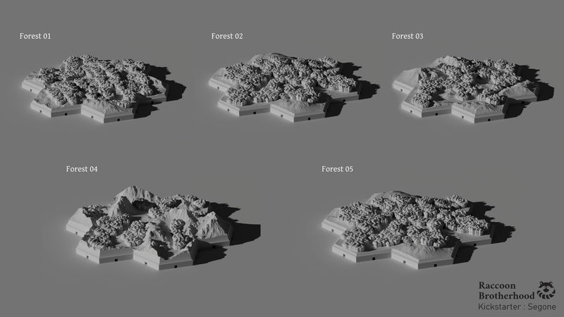 Forests | Segone Hex Map Tiles | Stressed Racoon