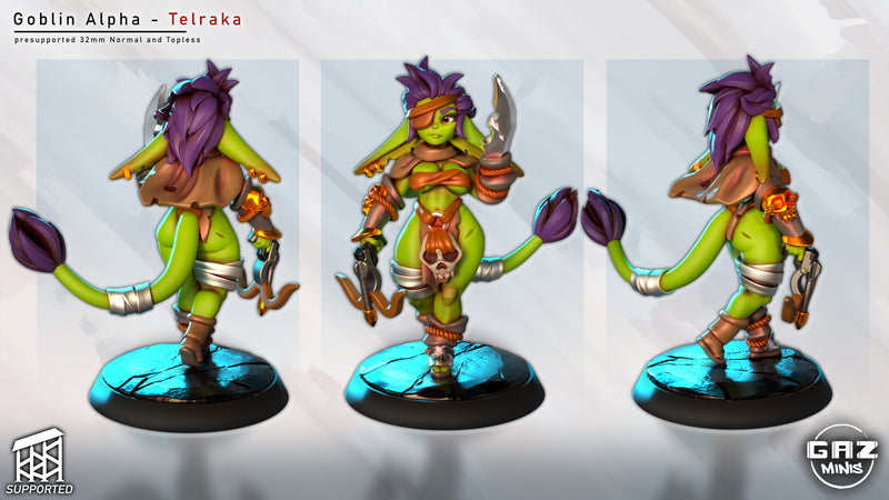 Goblin Alpha Telraka | Fantasy Pin-Up | Gaz Minis
