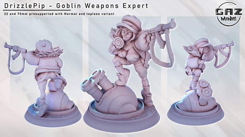 Goblin Weapons Expert Drizzlepip | Fantasy Pin-Up | Fantasy Miniature | Gaz Minis [Multi-Listing]