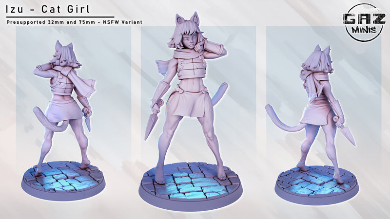 Cat Girl Izu | Fantasy Pin-Up | Fantasy Miniature | Gaz Minis