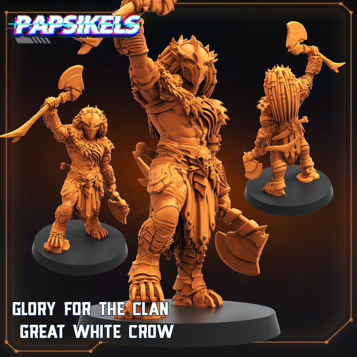 Clan Glory Great White Crow Skull Hunter | Dropship Troopers IV | Sci-Fi Miniature | Papsikels