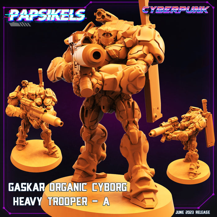Gaskar Organic Cyborg Heavy Trooper A | Cyberpunk | Sci-Fi Miniature | Papsikels TabletopXtra