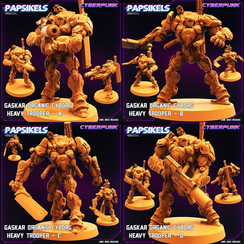 Gaskar Organic Cyborg Heavy Trooper Miniatures | Cyberpunk | Sci-Fi Miniature | Papsikels TabletopXtra