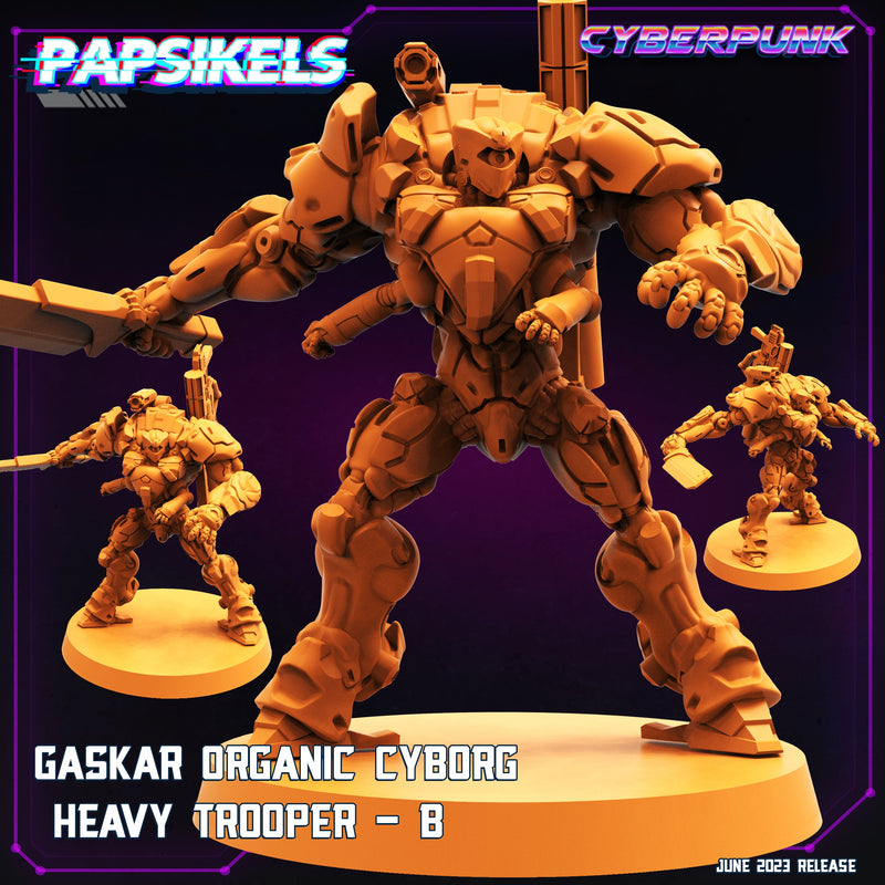 Gaskar Organic Cyborg Heavy Trooper Miniatures | Cyberpunk | Sci-Fi Miniature | Papsikels TabletopXtra