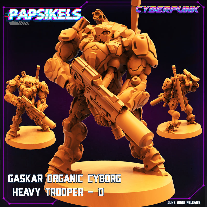 Gaskar Organic Cyborg Heavy Trooper Miniatures | Cyberpunk | Sci-Fi Miniature | Papsikels TabletopXtra