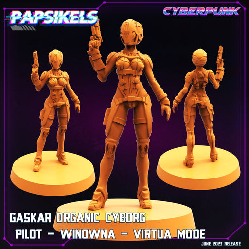 Gaskar Organic Cyborg Virtua Pilot Winowna | Cyberpunk | Sci-Fi Miniature | Papsikels TabletopXtra