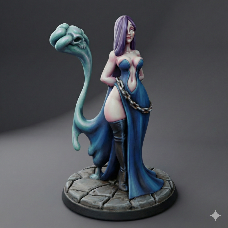 Necro-Slime Golem Maker Lady Visc Pin-Up | Twin Goddess Miniatures