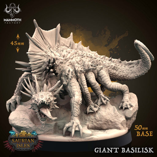 Giant Basilisk | Saurian Isle | Fantasy Tabletop Miniature | Mammoth Factory TabletopXtra