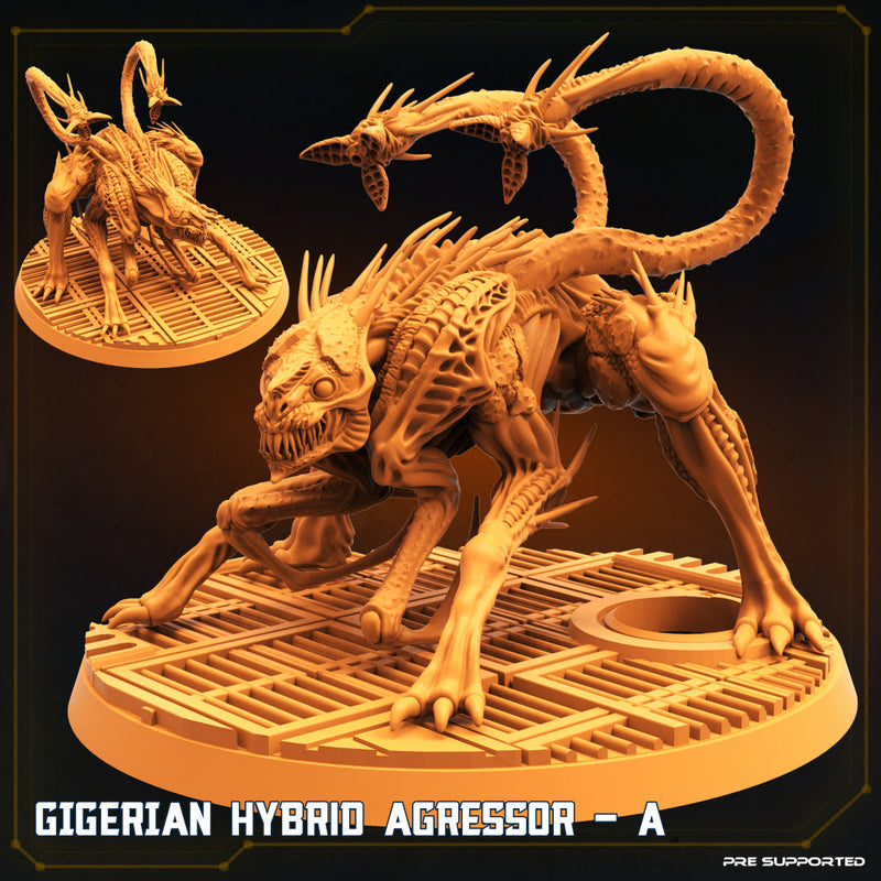 Gigerian Hybrid Aggressor Miniatures | Aliens Vs Humans IV | Sci-Fi Miniature | Papsikels