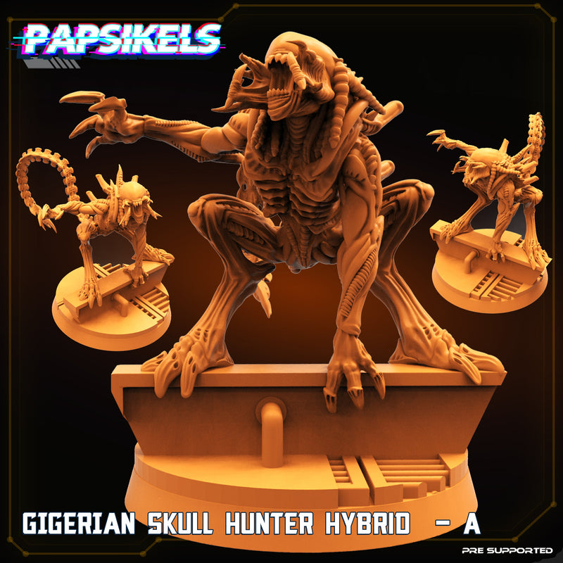 Gigerian Skull Hunter Hybrid Miniatures | Aliens Vs Humans | Sci-Fi Miniature | Papsikels