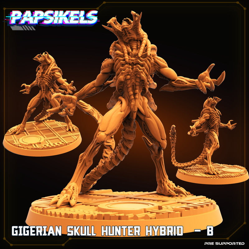 Gigerian Skull Hunter Hybrid Miniatures | Aliens Vs Humans | Sci-Fi Miniature | Papsikels