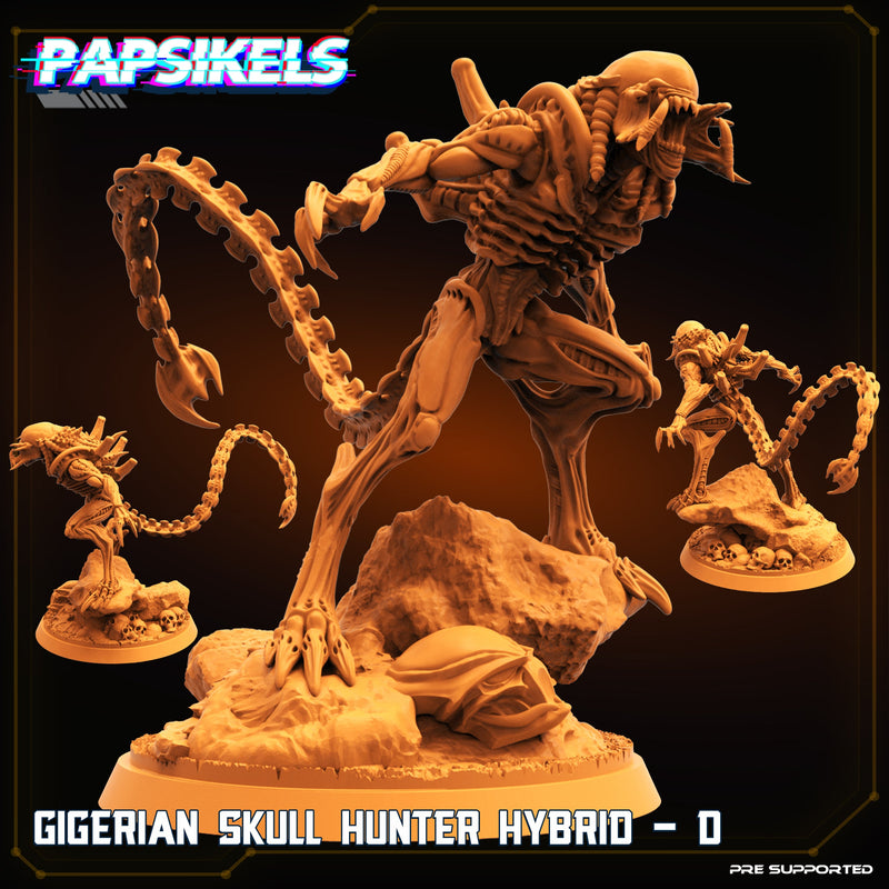 Gigerian Skull Hunter Hybrid Miniatures | Aliens Vs Humans | Sci-Fi Miniature | Papsikels