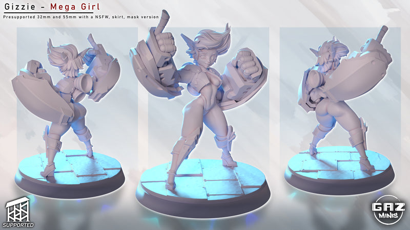 Mega Girl Gizzie | Fantasy Pin-Up | Gaz Minis | [Multi-Listing]