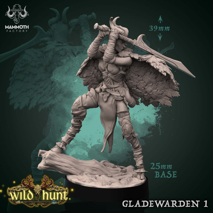Gladewarden & Warrior Miniatures | Wild Hunt | Fantasy Tabletop Miniature | Mammoth Factory TabletopXtra