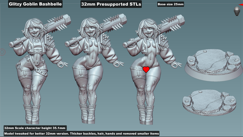 Goblin Glitzy Gobbo Bashbelle | Fantasy Pin-Up | Gaz Minis