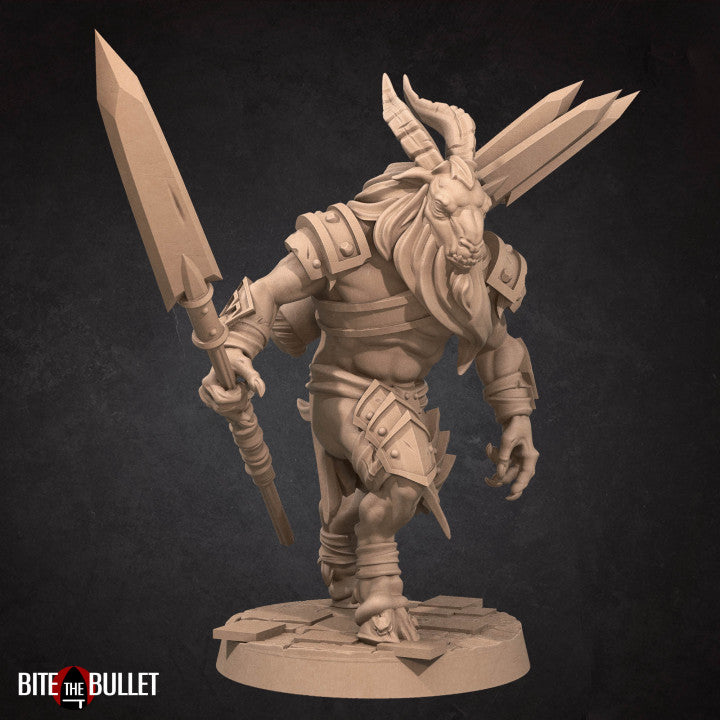 Goatman Spearman B | Bullet Hell Demons | Fantasy Miniature | Bite the Bullet TabletopXtra