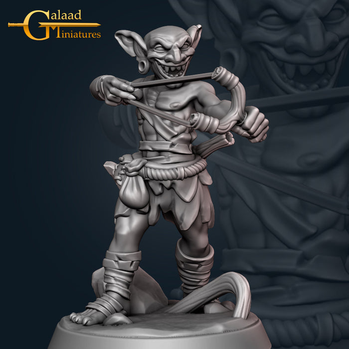 Goblin Fighter w/ Slingshot | January Adventurer | Fantasy Miniature | Galaad Miniatures TabletopXtra