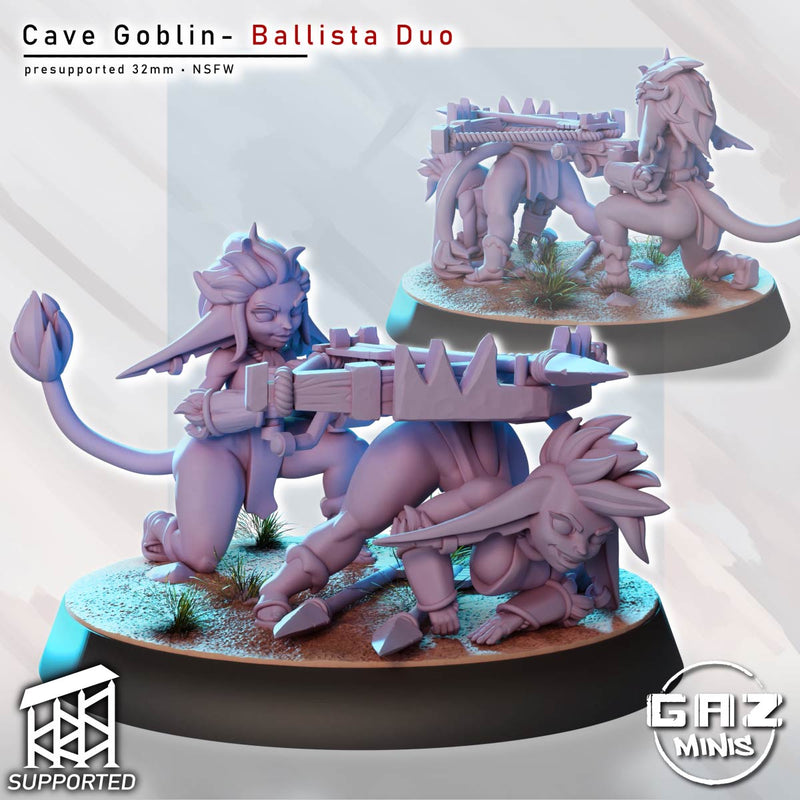 Cave Goblin Ballista Duo | Sci-Fi Pin-Up | Gaz Minis