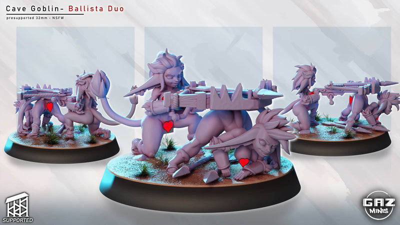 Cave Goblin Ballista Duo | Sci-Fi Pin-Up | Gaz Minis