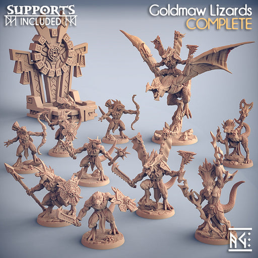 Goldmaw Lizards Miniatures (Full Set) | Fantasy D&D Miniature | Artisan Guild TabletopXtra