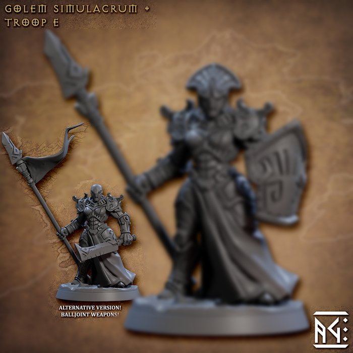 Golem Trooper E (Alt) | Golem Simulacra | Fantasy D&D Miniature | Artisan Guild