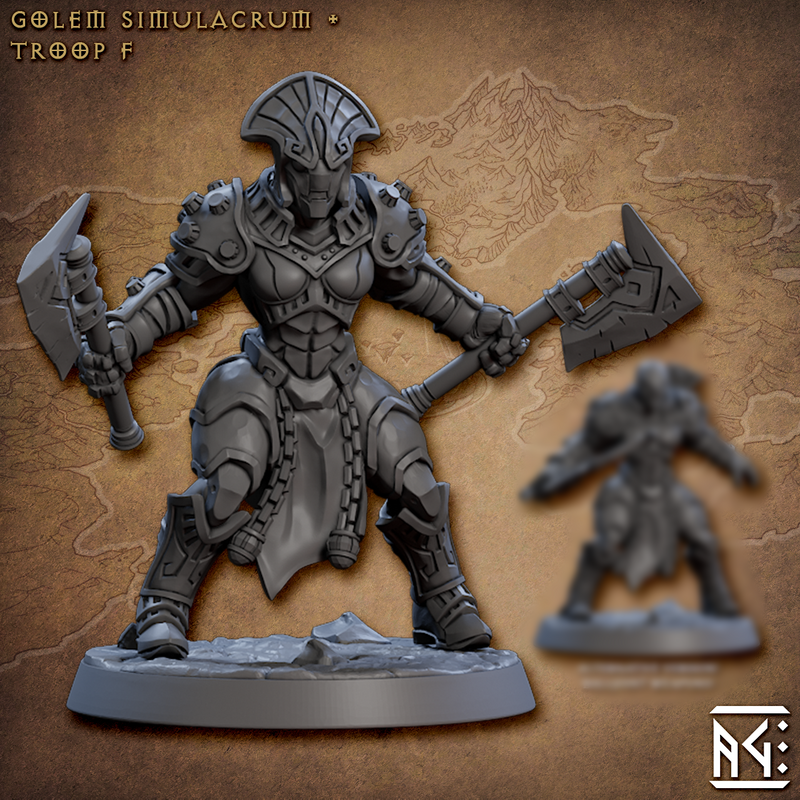Golem Trooper Miniatures | Golem Simulacra | Fantasy D&D Miniature | Artisan Guild