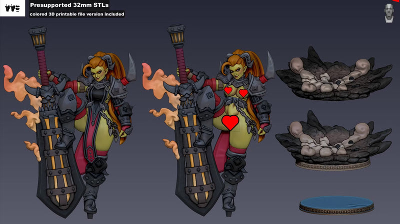 Orc Iron Warrior Graka | Fantasy Pin-Up Miniature | Gaz Minis