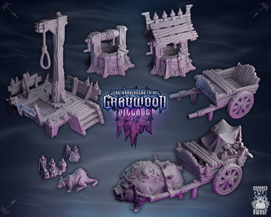Graywood Village Miniatures (Full Set) | Fantasy Miniature | Drunken Dwarf TabletopXtra