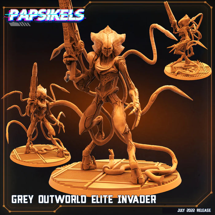 Grey Outworld Elite Invader | Sci-Fi Specials | Sci-Fi Miniature | Papsikels TabletopXtra