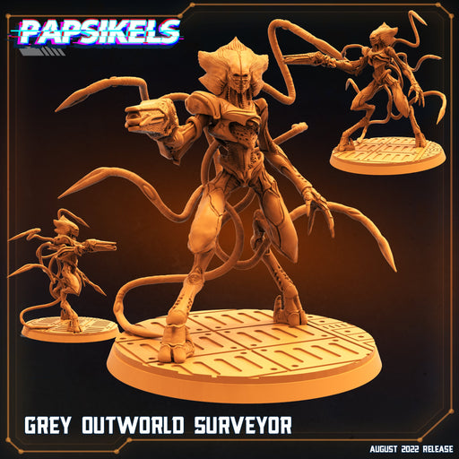 Grey Outworld Surveyor | Alien Wars | Sci-Fi Miniature | Papsikels TabletopXtra