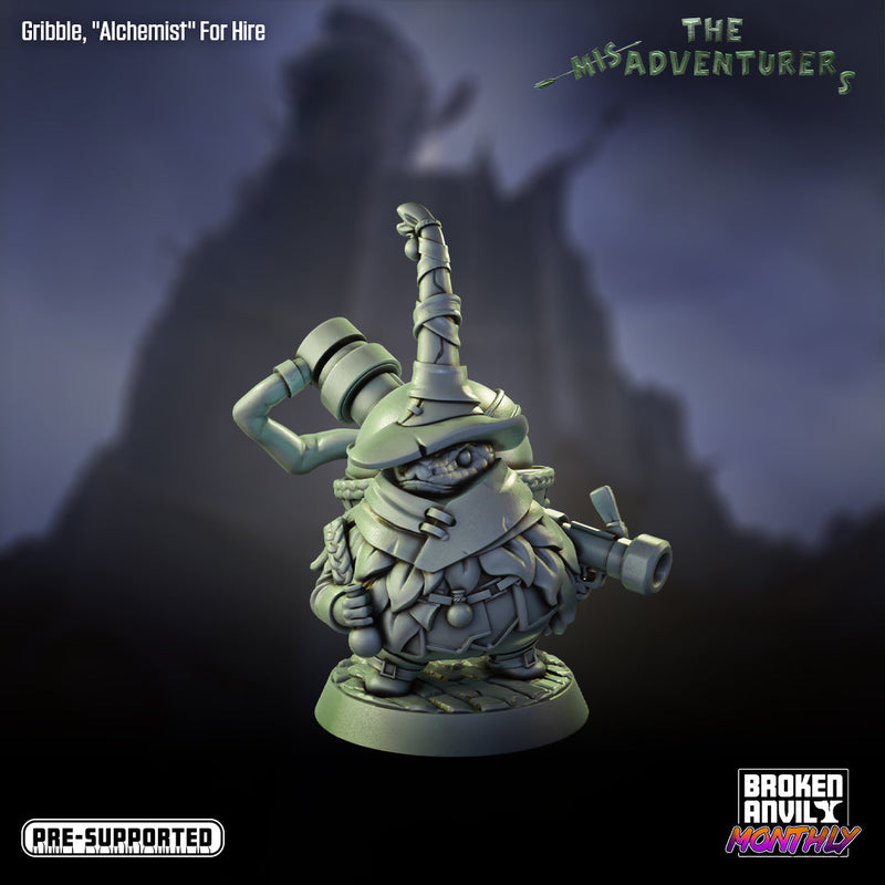 Gribble Alchemist For Hire | Mis-Adventurers | Tabletop RPG Miniature TabletopXtra