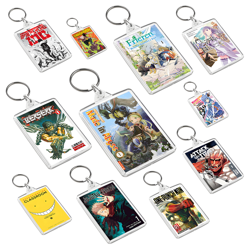 Manga Cover Art Keyring - Dual Sided English / Japanese
