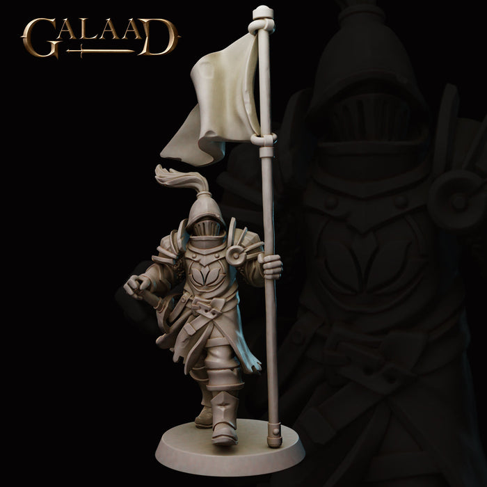 Guard w/Banner | Escort the Queen | Fantasy Miniature | Galaad Miniatures TabletopXtra