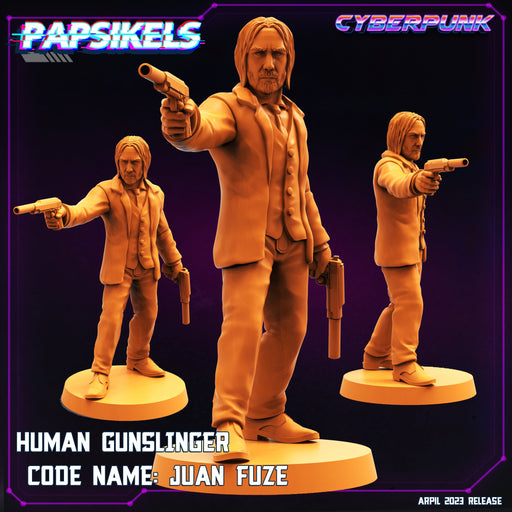 Gunslinger Juan Fuze | Cyberpunk | Sci-Fi Miniature | Papsikels TabletopXtra