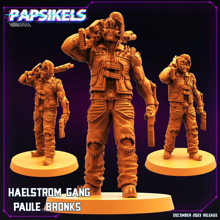 Haelstrom Gang Paule Bronks | Cyberpunk | Sci-Fi Miniature | Papsikels
