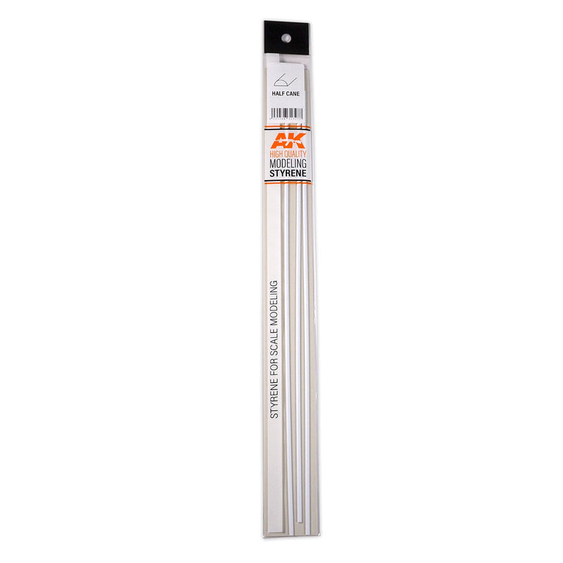 AK Interactive - Half Cane 1mm X 350mm - Styrene Strip (AK6551)