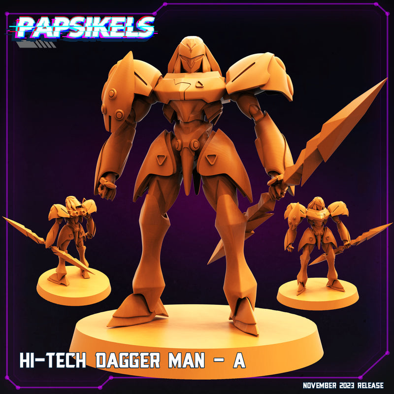 Hi-tech Dagger Man A | Cyberpunk | Sci-Fi Miniature | Papsikels