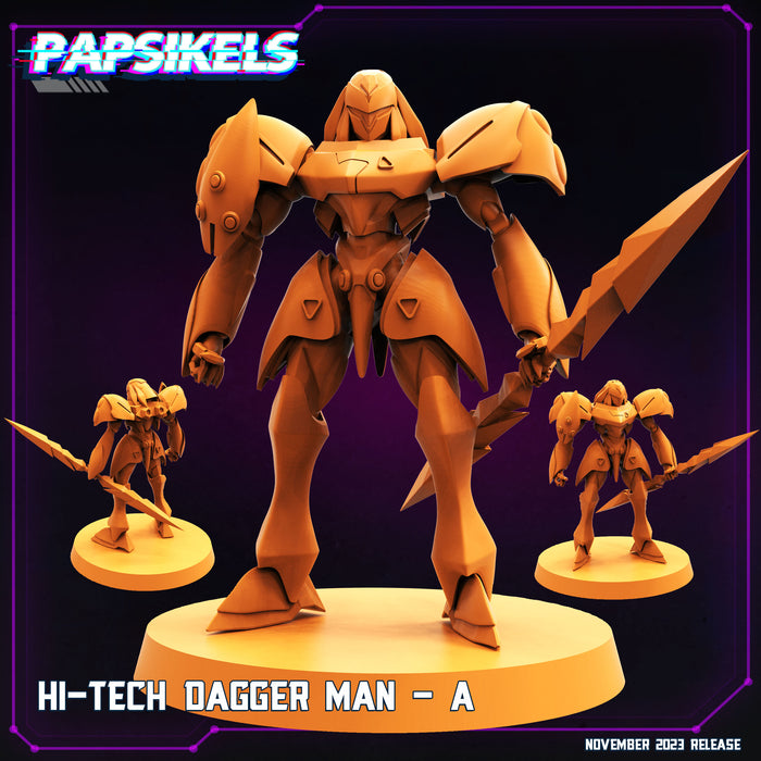 Hi-tech Dagger Man A | Cyberpunk | Sci-Fi Miniature | Papsikels