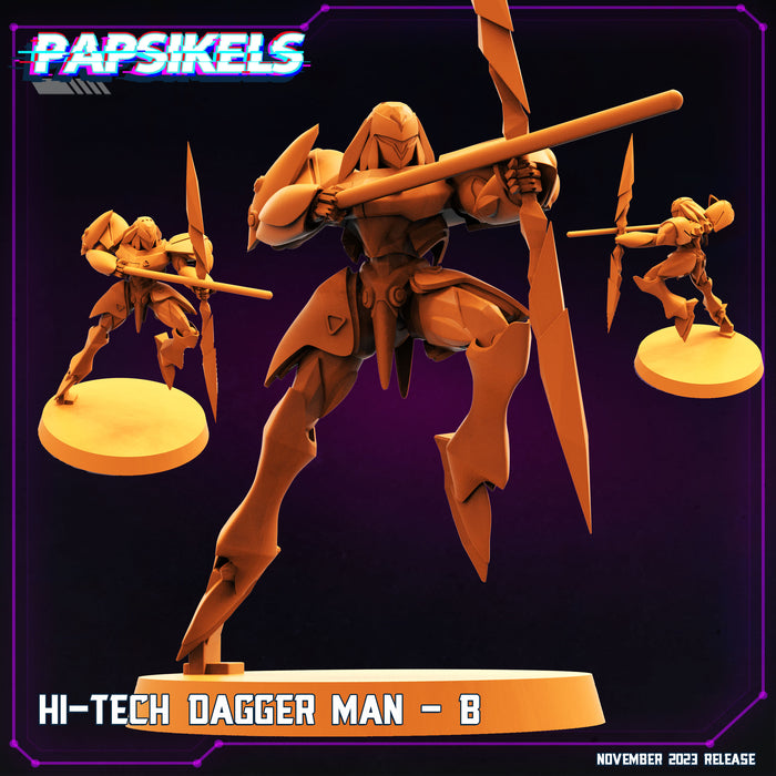 Hi-tech Dagger Man Miniatures | Cyberpunk | Sci-Fi Miniature | Papsikels