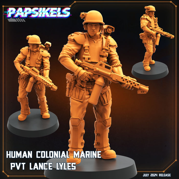 Colonial Marine Pvt Lance Lyles | Aliens Vs Humans VII Resurgence | Sci-Fi Miniature | Papsikels