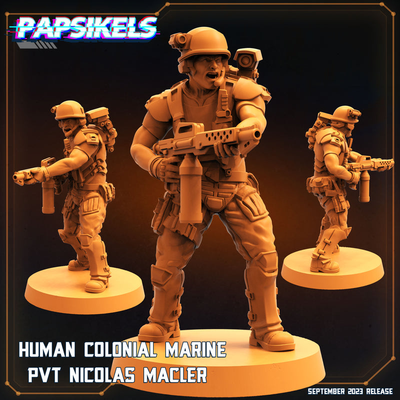 PVT Nicholas Macler | Aliens Vs Humans VI | Sci-Fi Miniature | Papsikels