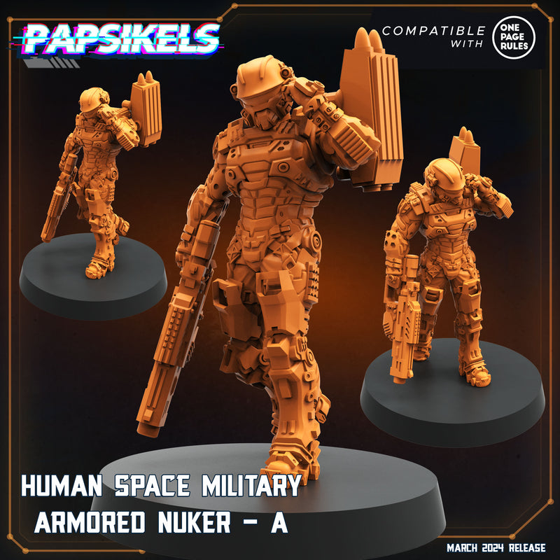 Space Military Armoured Nuker Miniatures | Dropship Troopers IV | Sci-Fi Miniature | Papsikels