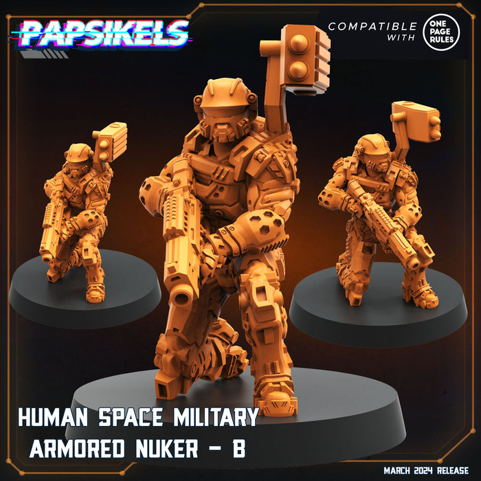 Space Military Armoured Nuker Miniatures | Dropship Troopers IV | Sci-Fi Miniature | Papsikels