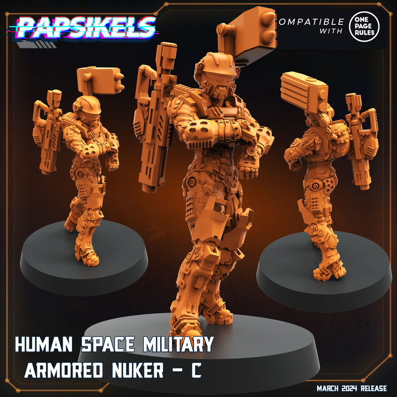 Space Military Armoured Nuker Miniatures | Dropship Troopers IV | Sci-Fi Miniature | Papsikels