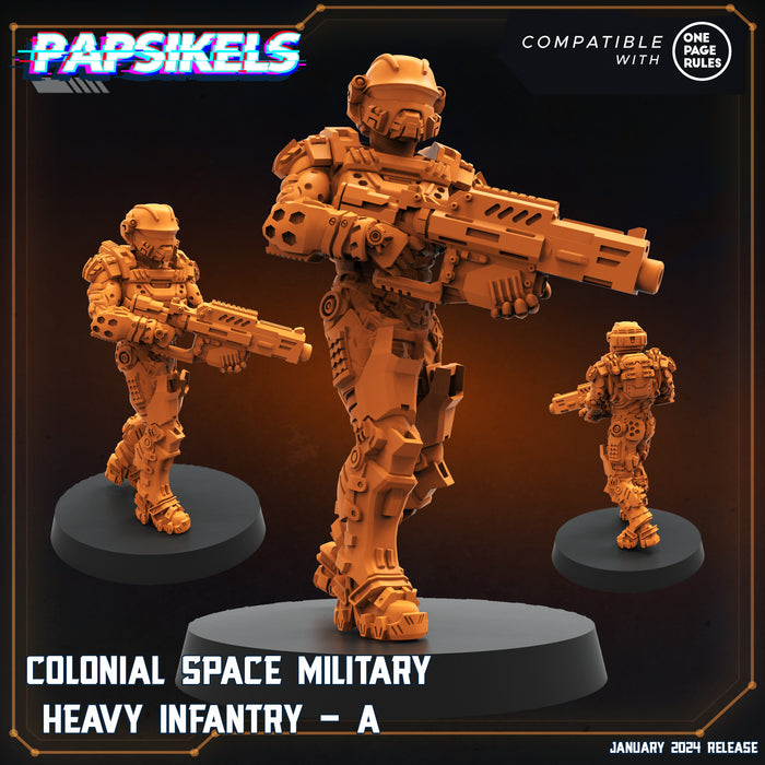 Colonial Space Military Heavy Infantry A | Dropship Troopers IV | Sci-Fi Miniature | Papsikels