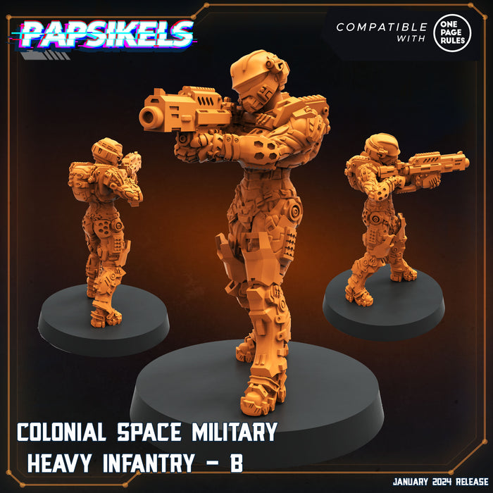 Colonial Space Military Heavy Infantry B | Dropship Troopers IV | Sci-Fi Miniature | Papsikels