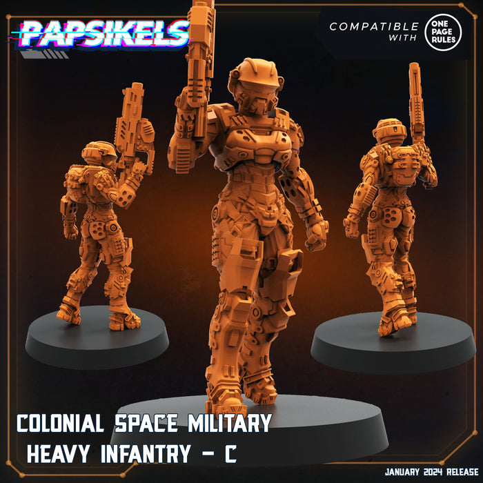 Colonial Space Military Heavy Infantry C | Dropship Troopers IV | Sci-Fi Miniature | Papsikels