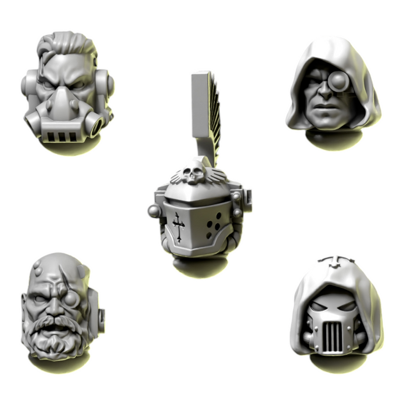 Heads & Helmets Pack 1 | Eternal Pilgrims | Conversion Bits For 28mm 32mm Sci-fi Marines