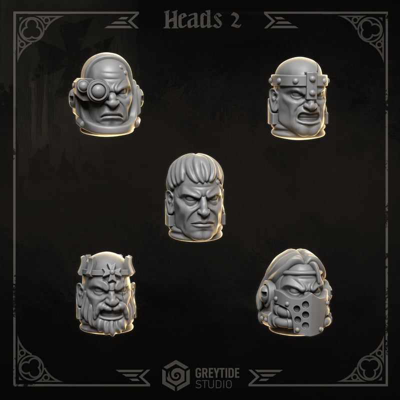 Big Heads Pack | Eternal Crusaders | Conversion Bits For 28mm 32mm Sci-fi Marines