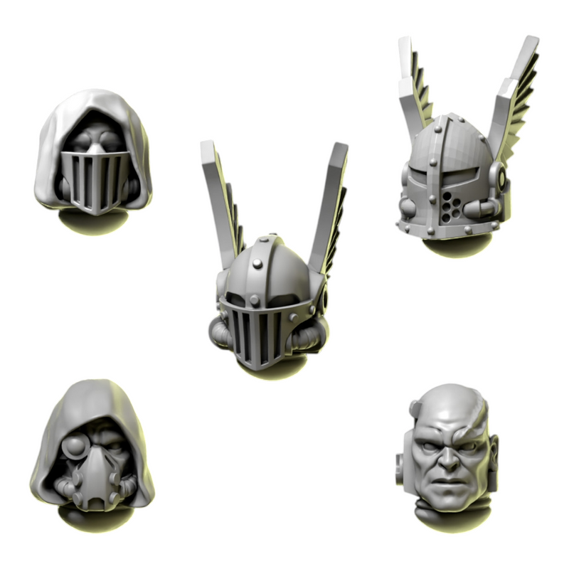 Heads & Helmets Pack 2 | Eternal Pilgrims | Conversion Bits For 28mm 32mm Sci-fi Marines
